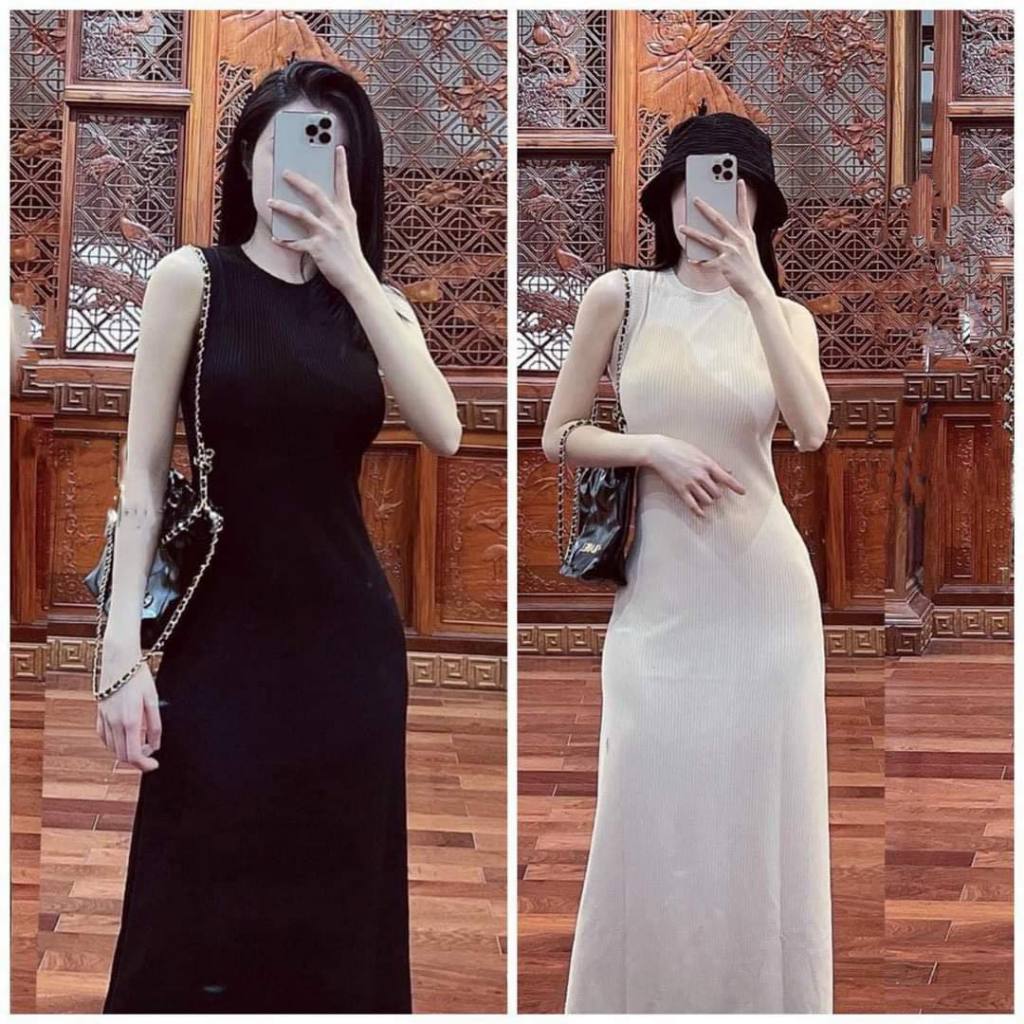 🍭Đầm dài body ôm sát nách