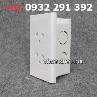 Combo ổ cắm điện đôi 3 chấu LiOA 16A 3520W - Lắp âm tường, Hàng LiOA chính hãng