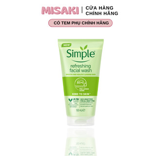 Sữa rửa mặt Simple lành tính sạch thoáng - cho da nhạy cảm 150ml