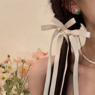 sét 2 dây ruy băng màu kem buộc tóc dài 2m phong cách dễ thương trẻ trung
