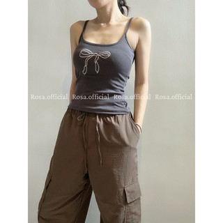  Áo 2 Dây Cotton premium Thêu Nơ Lớn Rosa