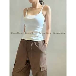  Áo 2 Dây Cotton Premium Thêu rosa official basic