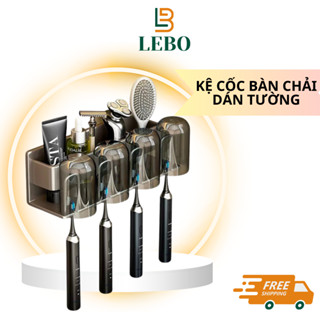 Giá Treo Bàn Chải Đánh Răng Kèm Cốc, Kệ Bàn Chải Đa Năng LEBO, BẰNG Nhôm Cao Cấp Không Han Gỉ