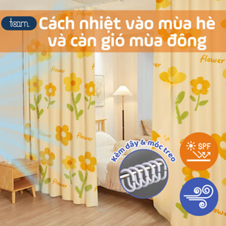  Rèm cửa chống nắng TOAM không cần khoan chất liệu poly cao cấp Rèm che ngăn phòng decor có sẵn móc treo 