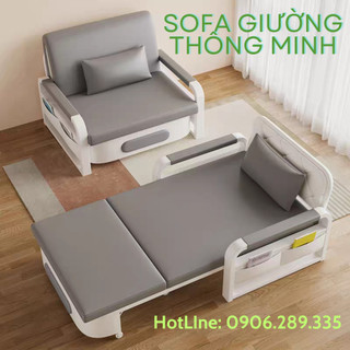 Sofa Giường Thông Minh Vải Nano Cao Cấp, Ghế Sofa Gấp Gọn Thanh Giường, Có Ngăn Chứa Đồ Tiện Ích.