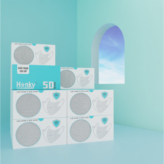 Thùng 100 Cái Khẩu Trang 3 Lớp Hanky Dày Dặn Kháng Khuẩn Chống Tia UV Cao Cấp