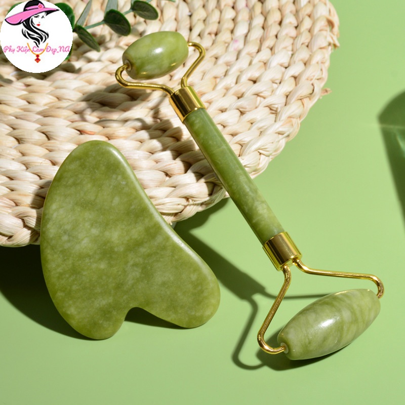 Cây Lăn Massage Mặt Và Guasha Bằng Đá, Thanh Lăn Mặt Chăm Sóc Da Mặt
