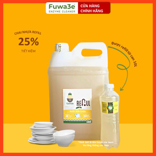 [Refill] Nước rửa chén hữu cơ FUWA3E enzyme sinh học từ dứa 500ml/ 1.5L hương dứa, an toàn cho da