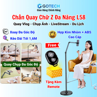 Giá Đỡ Điện Thoại L58 Xoay 360 Độ, Livestream, Giải Trí Đa Năng Bằng Hợp Kim Nhôm và ABS Chắc Chắn Kèm Remote Tiện Dụng