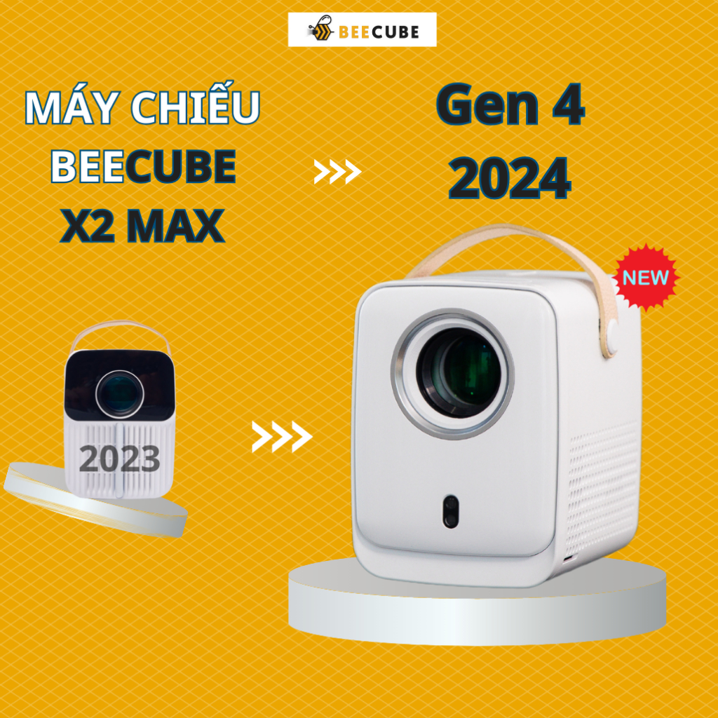Máy Chiếu Mini BEECUBE X2 MAX Gen 4 Hệ Điều Hành Android + Kết nối Điện thoại + Full HD 1080 - Bảo Hành 12 Tháng