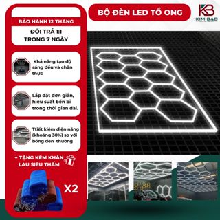 [Siêu Sáng] Đèn Led Trang Trí Hình Tổ Ong Lục Giác, Đèn Treo Ốp Trần Trang Trí Gara, Baber Công Suất 850W BH 12T có VAT