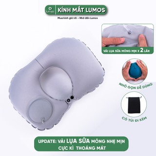 Gối hơi chữ u kê cổ LUMOS ngủ văn phòng xe ô tô máy bay du lịch tự bơm hơi gấp gọn kèm túi đựng