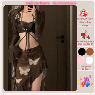 (HA44) BIKINI DÀI TAY 4 MẢNH CAO CẤP SANG CHẢNH_Bộ đồ bơi bikini 4 mảnh gợi cảm KÈM CHÂN VÁY DÀI đồ bơi dài tay hottrend