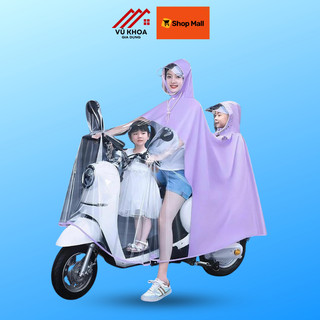 Áo mưa nửa trước trong suốt cho Mẹ và Bé che phủ toàn thân, kèm kính chắn mưa ( Mẫu Mới Nhất )
