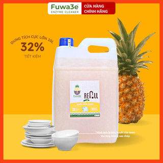 Nước rửa chén hữu cơ FUWA3E enzyme sinh học dứa 10L – An toàn cho da, tiết kiệm 30% nước