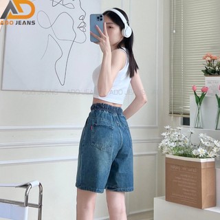 Quần đùi jean nữ , quần short ngố nữ lưng thun co giãn tốt xinh xắn mịn màng thời trang lưng cao