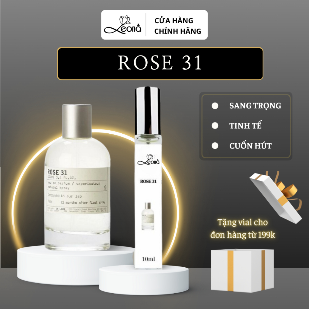 Nước hoa nữ ROSE 31 - LEONA Perfume chiết 10ml - 20ml - 30ml, thanh lịch, bí ẩn, thu hút