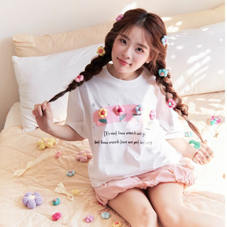 AB HOUSE - Áo thun 250gsm FLOWERS form rộng thời trang nam nữ Unisex Top