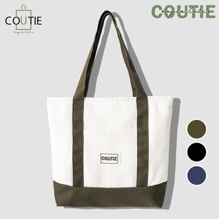 Túi tote canvas coutie bag phối màu 2 lớp - pm2210