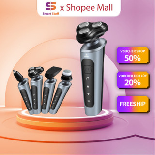 Máy Cạo Râu Nam Shaver 9D Smart Gadgets Kiêm Tỉa Lông Mũi Cao Cấp, 3 Lưỡi Dao Kép, Công Nghệ Chống Nước