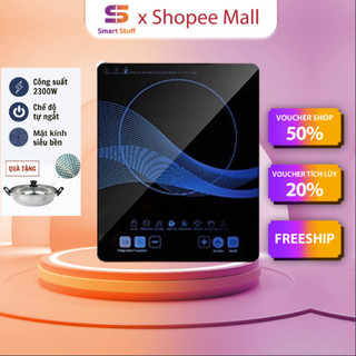 Bếp Từ Đơn Cảm Ứng Smart Gadgets Công Suất 2200W TẶNG KÈM NỒI Có Chức Năng Hẹn Giờ Cài Đặt Thời Gian Nấu, Tiết Kiệm Điện