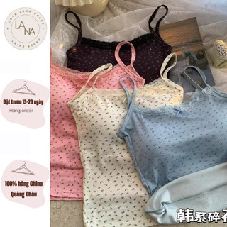 Áo 2 dây hoa nhí viền ren