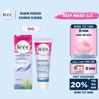 [Mã VEE1503 Giảm 12%]  Kem tẩy lông cho da nhạy cảm Veet Silk Fresh 50g