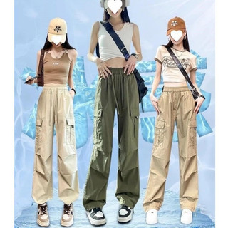 Quần baggy dù kaki thô túi hộp bo gấu cá tính size S M L XL
