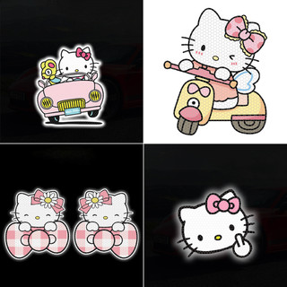 Sticker hình dán phản quang Hello Kitty dán xe TooYoo BK01050