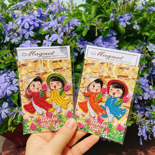Magnet hít nam châm gắn tủ lạnh lưu niệm cô gái địa danh nổi tiếng Việt Nam