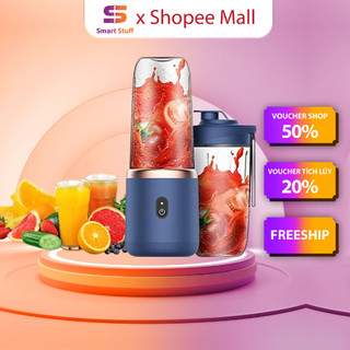 Máy Xay Sinh Tố Juicing Cup 300ML Cầm Tay 6 Lưỡi 2 Cối Sử Dụng Pin Sạc Cổng USB Siêu Tiện Lợi _ MX4