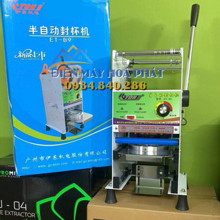 Máy dán cốc, dập nắp ly tự động cuốn màng