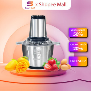 Máy xay thịt cối inox 304 Smart Gadgets 4 lưỡi đa năng công suất 2500w, máy xay mini cầm tay siêu khỏe dễ dàng sử dụng