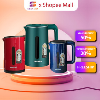 Ấm Siêu Tốc Smart Gadgets Guckoo 2 Lớp Công Suất Lớn 1500W, Ấm Đun Nước Siêu Tốc Dung Tích 2.5L _ST3
