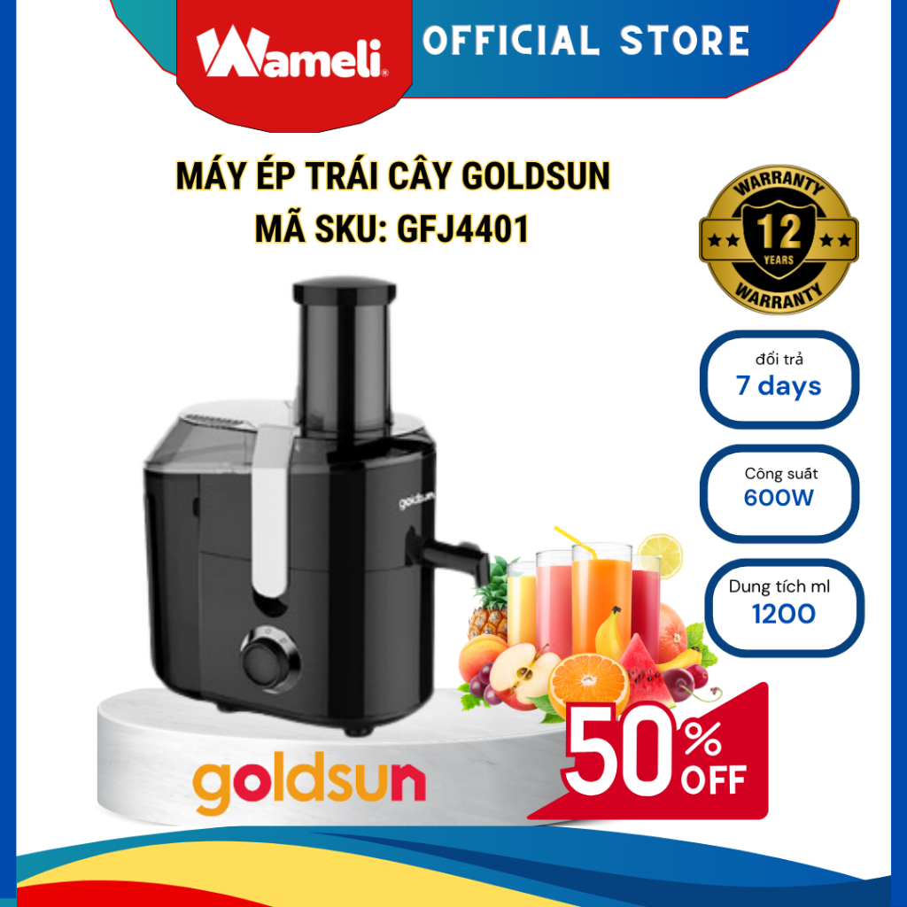 Máy ép trái cây Goldsun công suất 600W, máy ép chậm trái cây, hoa quả, nước ép, máy ép
