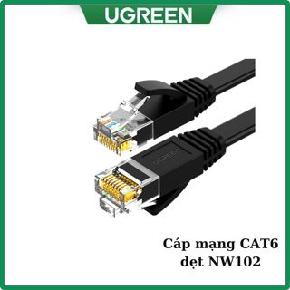 Cáp mạng CAT6 đúc sẵn dài 8m 10m 15m 20m 30m (dây dẹt) Ugreen 50177 50178 50180 50181 50182