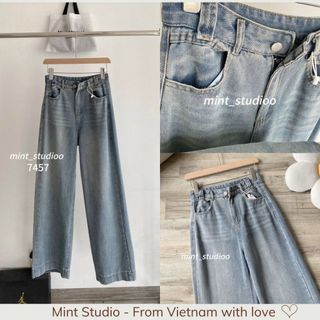 Quần jeans suông gân to mã 7457