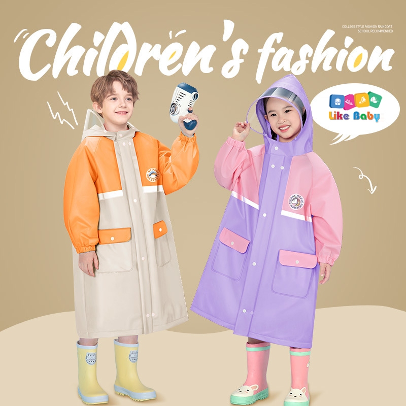 Áo mưa cho bé trai bé gái từ 4 đến 12 tuổi chất liệu EVA siêu nhẹ chống nước PK197