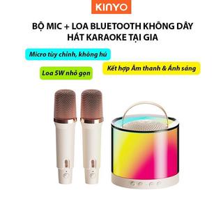 (5W) Bộ Loa Bluetooth Mini + 2 Mic Hát Karaoke Tại Nhà KINYO K36, Thay Đổi Giọng, Dễ Sử Dụng