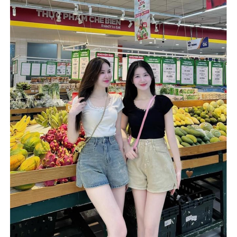 Quần sooc bò kèm đai 3017