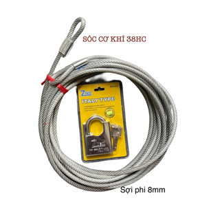 Dây cáp khoá xe lõi thép bọc nhựa 10m