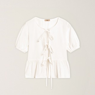 ZIEL Áo babydoll dây nơ tay bồng│Honey Top