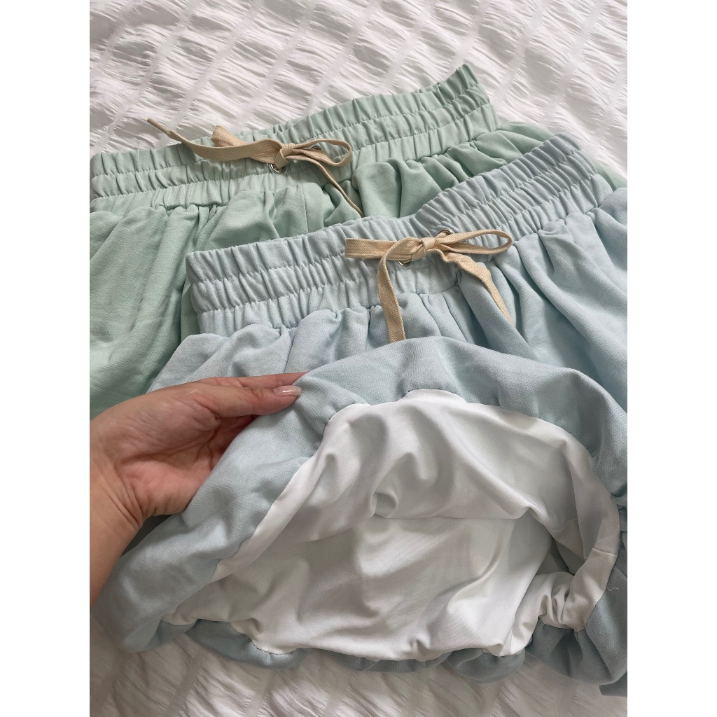 Cleline short| Quần bí siêu xinh, lưng chun vải mềm mịn, quần ống rộng, 2 lớp| không có túi | BigBuy360 - bigbuy360.vn
