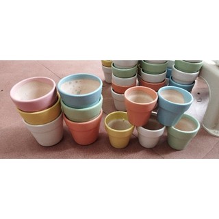 Chậu sứ xô các màu có 2 cỡ 7x7 và 9x9cm