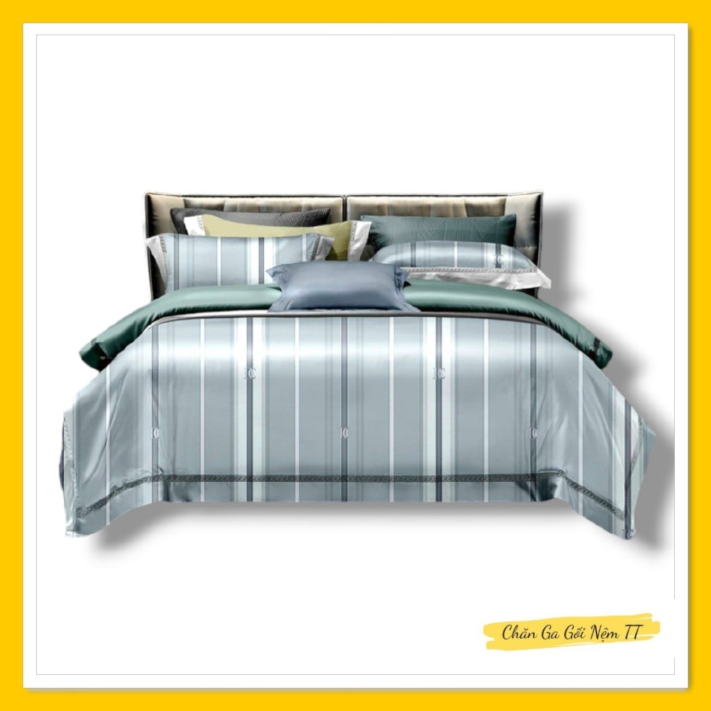 Bộ Ga Lụa Tencel - Bộ Ga Giường 5 Món Chất Lượng, Giao Nhanh - Bộ Drap Lụa 4 Món Giá Rẻ