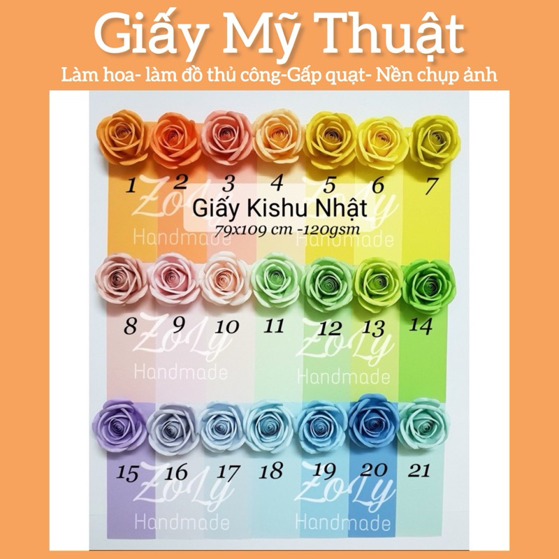 (Giao từ 3 tờ) Giấy mỹ thuật Kishu Nhật (124gsm)