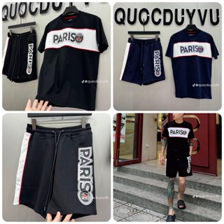 Bộ quần áo nam Paris sai.nt ger.man logo kẻ ngang ngực cực chất - Set bộ pa.ris sai.nt nam cao cấp