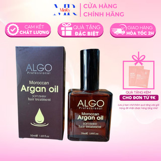 Dầu dưỡng tóc Tinh dầu dưỡng siêu phục hồi tóc hư tổn Argan Oil Algo 50ml, không gây bết rít tóc | HAIRSHOP MINRY