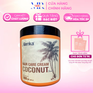 Dầu hấp ủ tóc Alenka siêu mềm mượt Coconut Hair Care Cream 1000ml dưỡng ẩm, phục hồi tóc hư tổn | HAIRSHOP MINRY