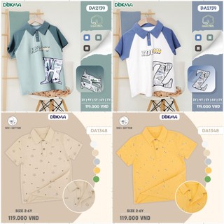 Cao cấp - áo polo cổ đức bé trai cotton dokma